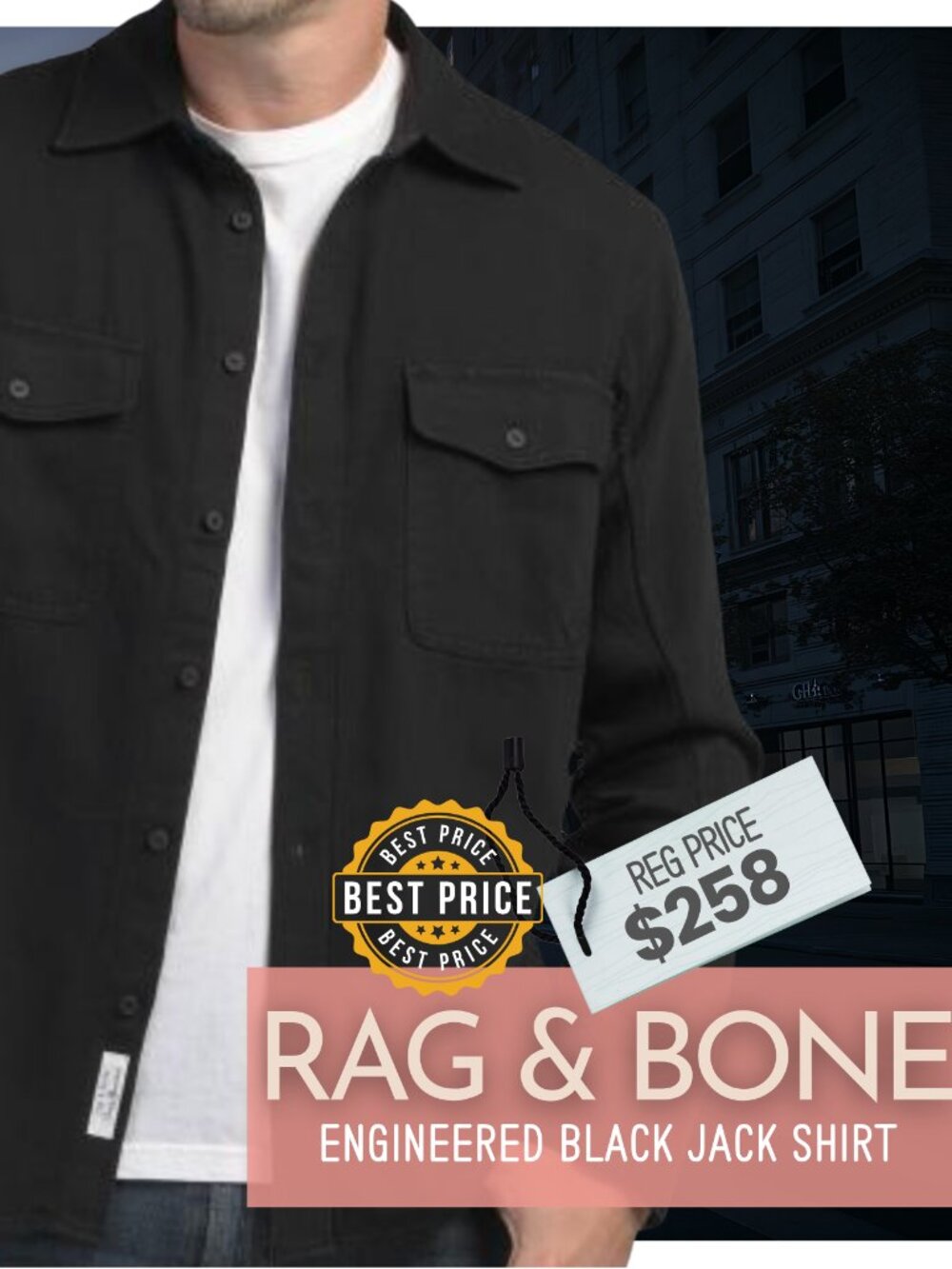 NWT Rag & Bone Denim Engineer Jack Shirt - Black - Size XS